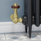 FAR-CR-UB-BROWN-HEAD-LS01 - Faringdon Traditional Thermostatic Radiator Valve - Unlacquered Brass (Corner TRV) FAR-CR-UB-BROWN-HEAD-LS01 - Faringdon Traditional Thermostatic Radiator Valve - Unlacquered Brass (Corner TRV)